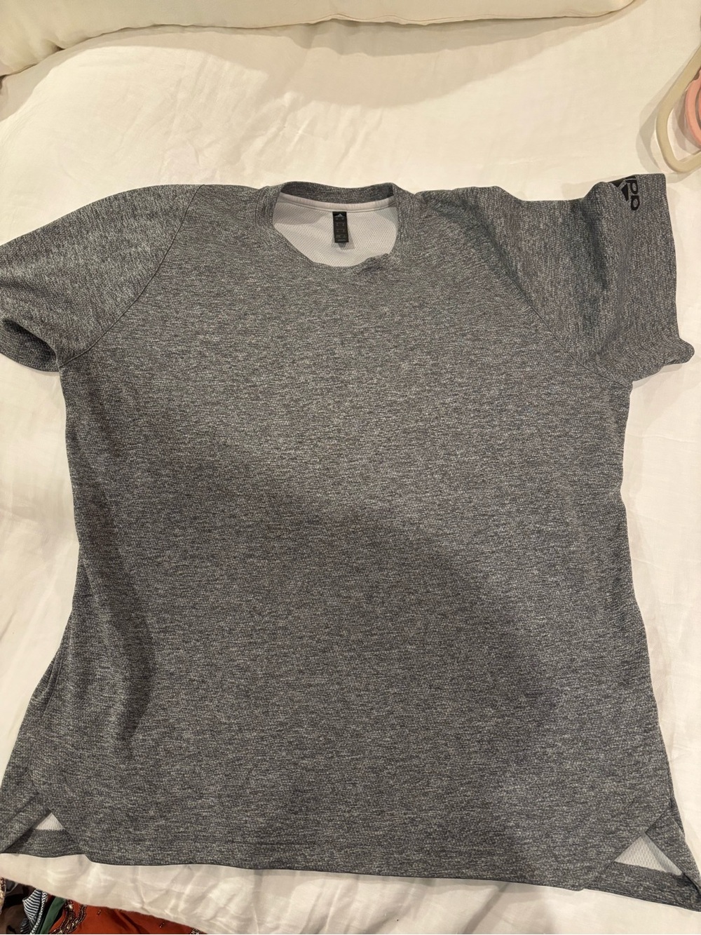 adidas Men's Heather Grey Short-Sleeve Athletic Tee